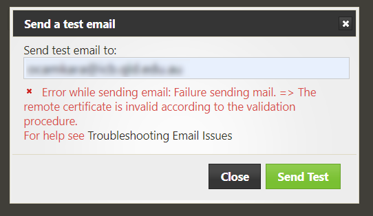 Troubleshooting Email Settings